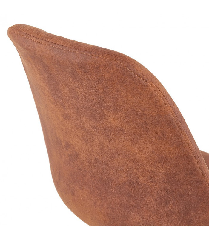 Chaise design marron en tissu et bois Merrill