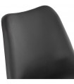 Chaise design noir en plastique et bois Moreto
