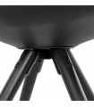 Chaise design noir en plastique et bois Moreto