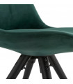 Chaise design vert en tissu et bois Eton
