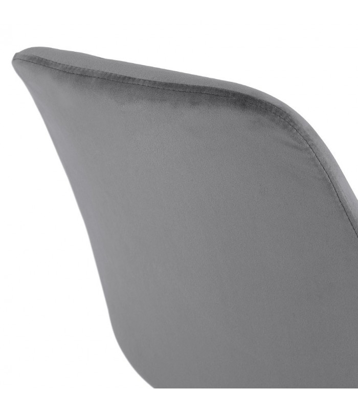 Chaise design gris en tissu et bois Eton