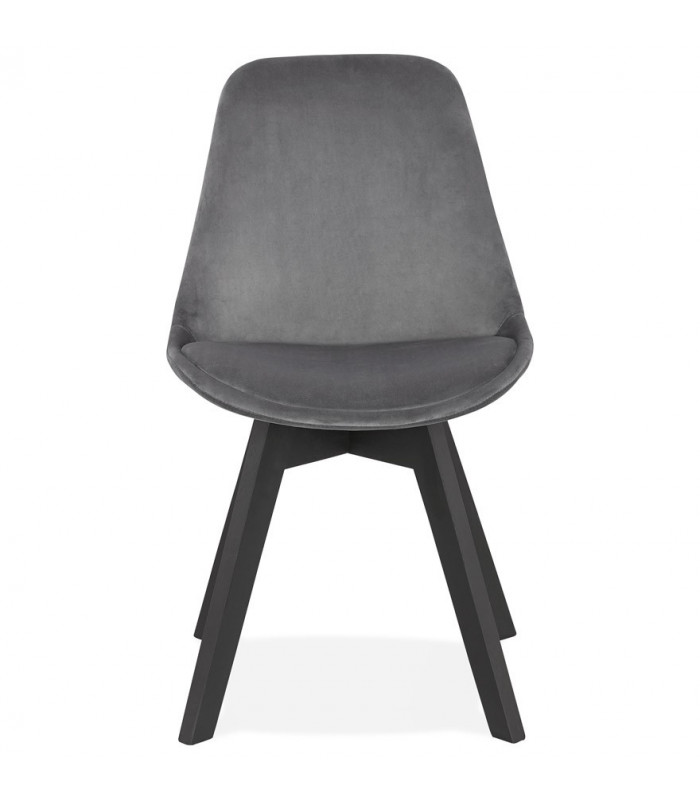 Chaise design gris en tissu et bois Kolo