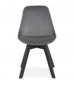 Chaise design gris en tissu et bois Kolo
