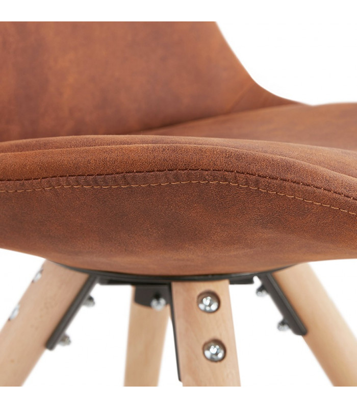 Chaise design marron en tissu et bois Bluffton