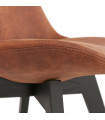 Chaise design marron en tissu et bois Mordax
