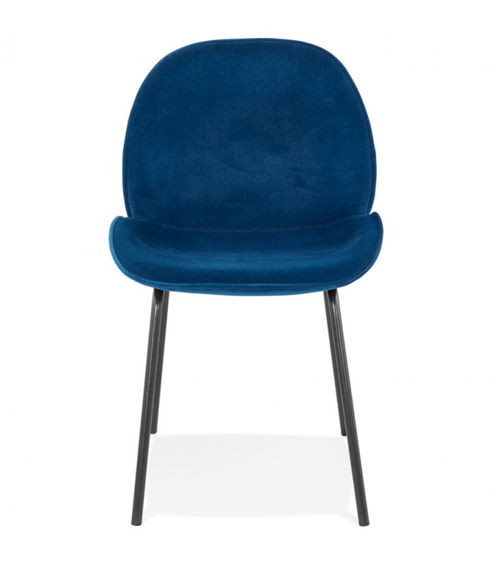 Chaise design bleu en tissu et métal Acadia