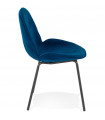 Chaise design bleu en tissu et métal Acadia