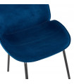 Chaise design bleu en tissu et métal Acadia