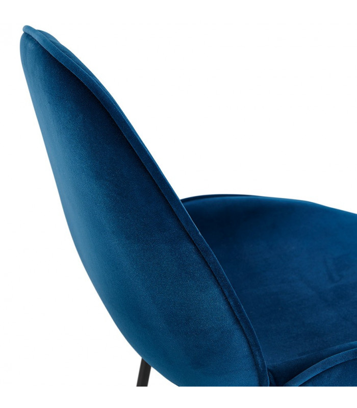 Chaise design bleu en tissu et métal Acadia