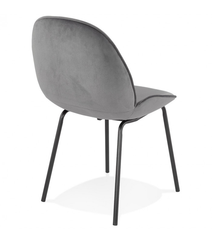Chaise design gris foncé en tissu et métal Acadia