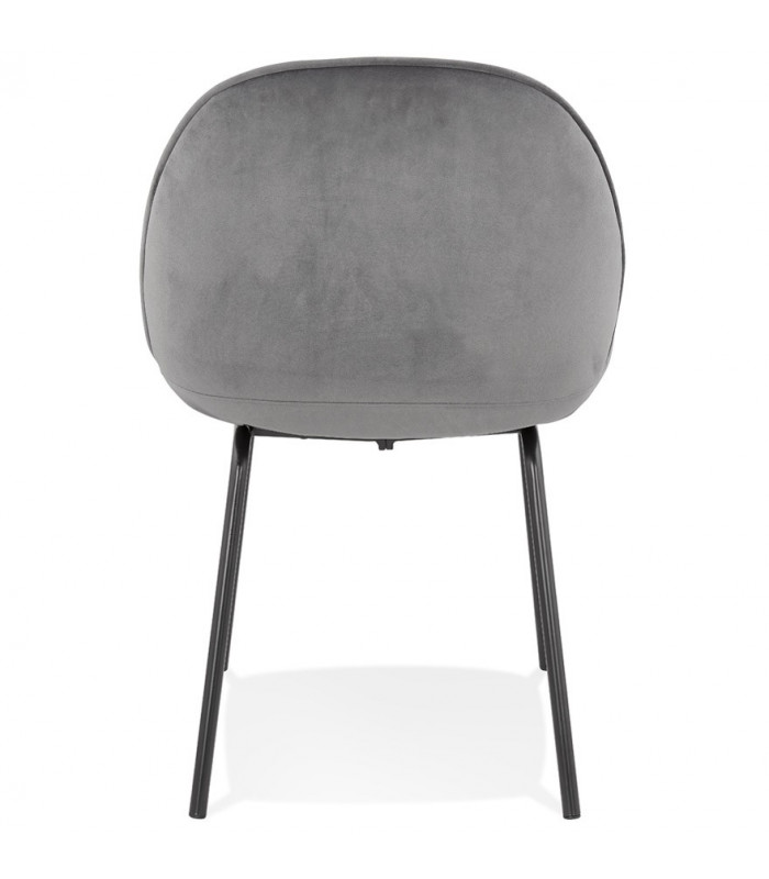 Chaise design gris foncé en tissu et métal Acadia