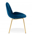 Chaise design bleu en tissu et métal Acadia