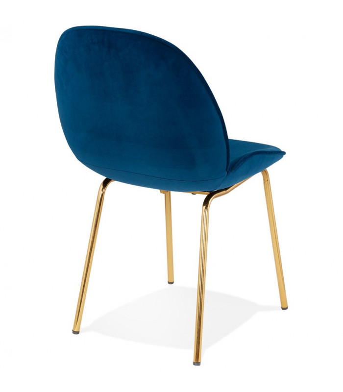 Chaise design bleu en tissu et métal Acadia
