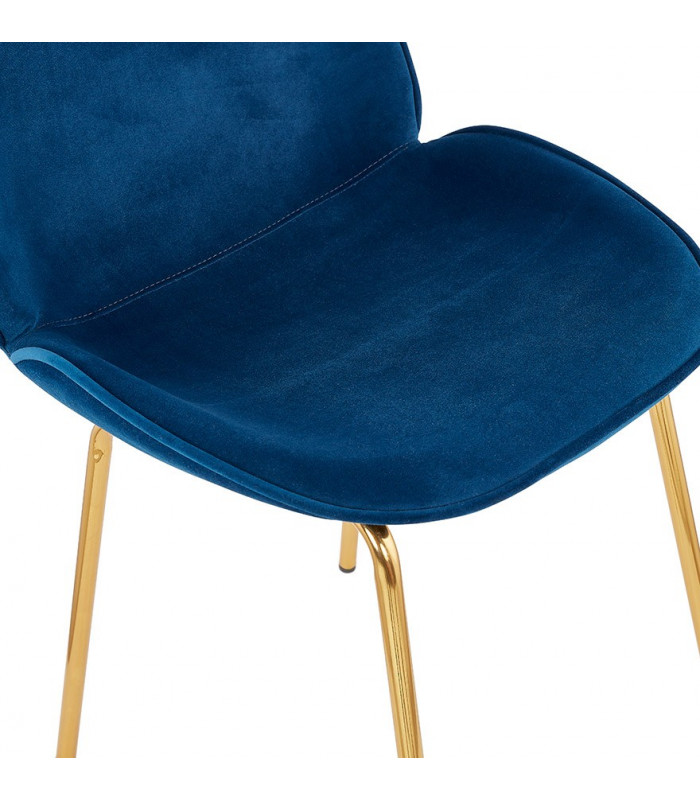 Chaise design bleu en tissu et métal Acadia