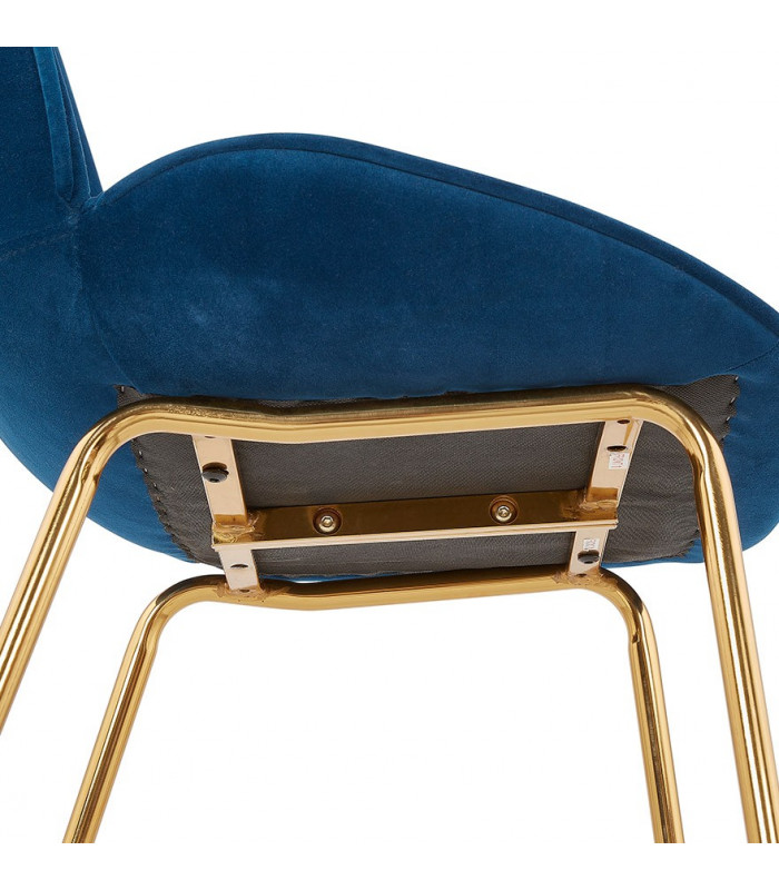 Chaise design bleu en tissu et métal Acadia