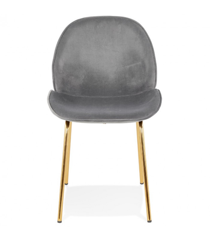 Chaise design gris foncé en tissu et métal Acadia