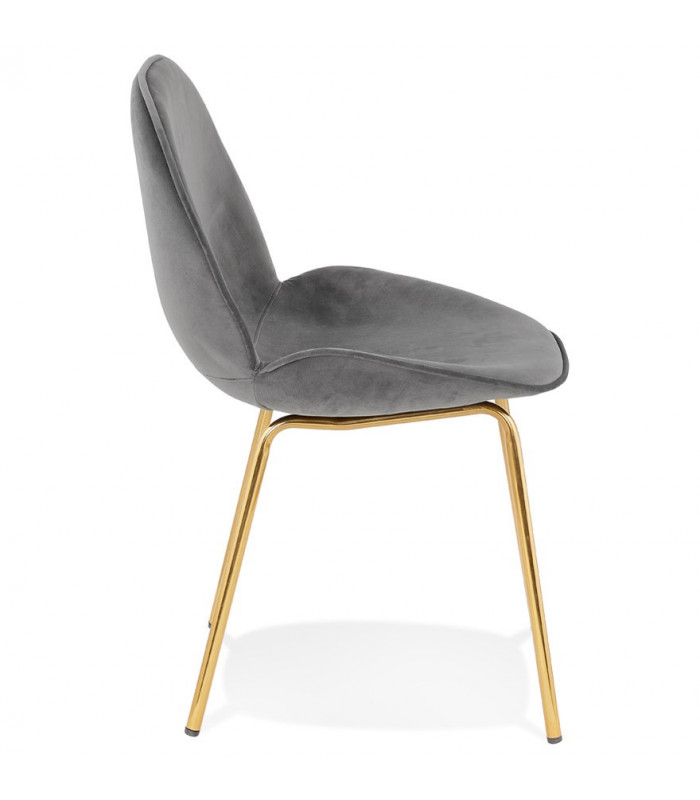 Chaise design gris foncé en tissu et métal Acadia