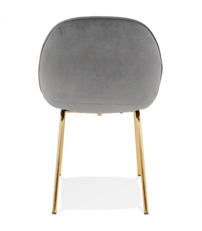 Chaise design gris foncé en tissu et métal Acadia