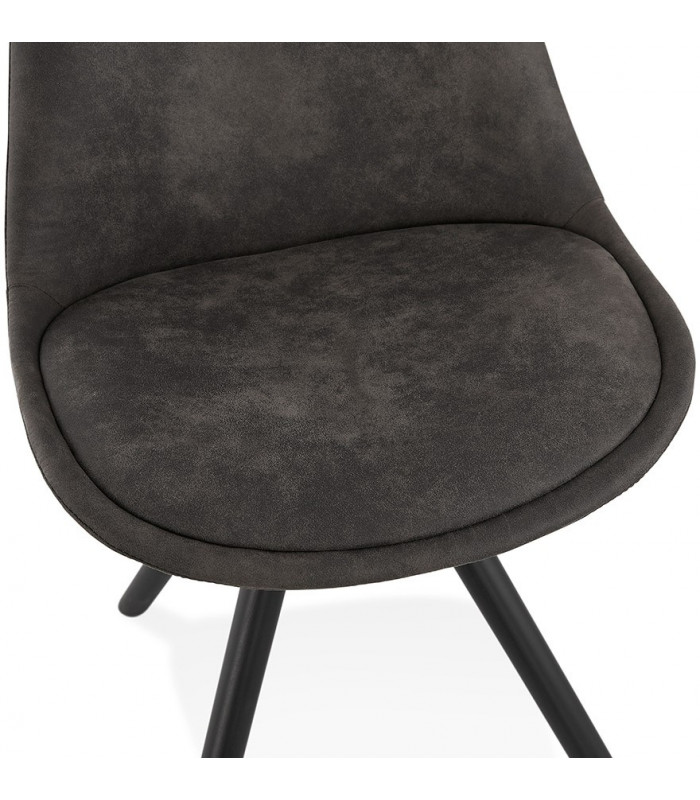 Chaise design gris foncé en tissu et bois Bluffton