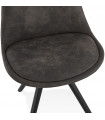 Chaise design gris foncé en tissu et bois Bluffton