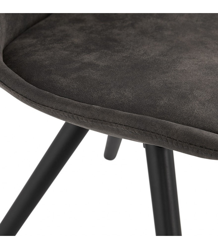 Chaise design gris foncé en tissu et bois Bluffton