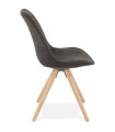 Chaise design gris foncé en tissu et bois Bluffton