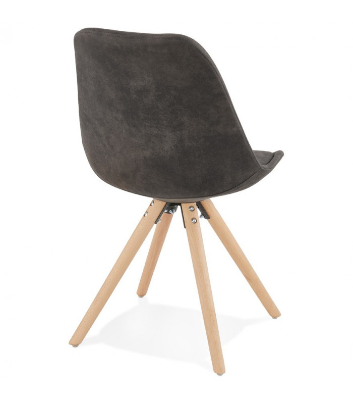 Chaise design gris foncé en tissu et bois Bluffton