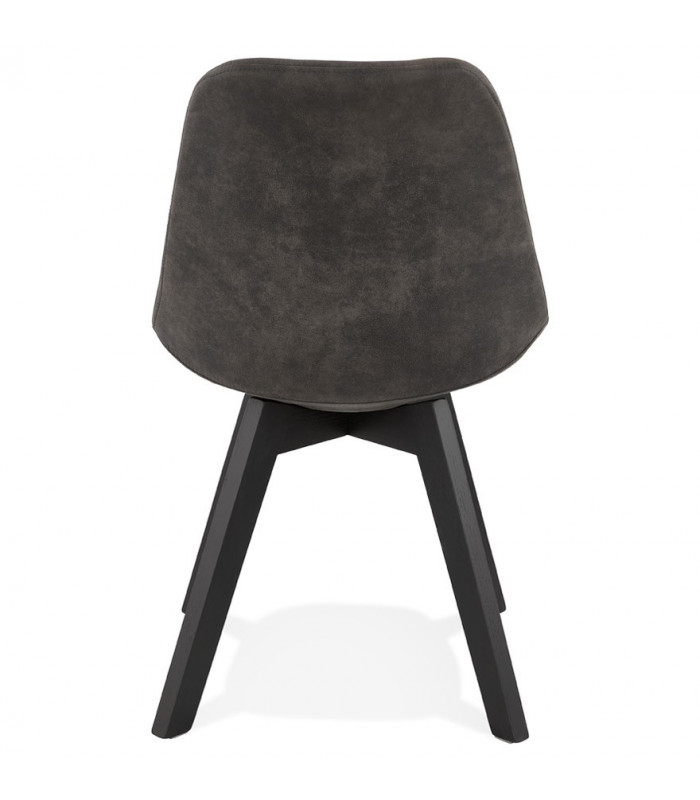 Chaise design gris foncé en tissu et bois Mordax