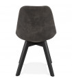 Chaise design gris foncé en tissu et bois Mordax