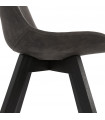 Chaise design gris foncé en tissu et bois Mordax