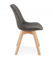 Chaise design gris foncé en tissu et bois Mordax