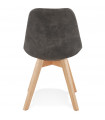 Chaise design gris foncé en tissu et bois Mordax