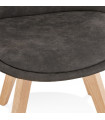 Chaise design gris foncé en tissu et bois Mordax