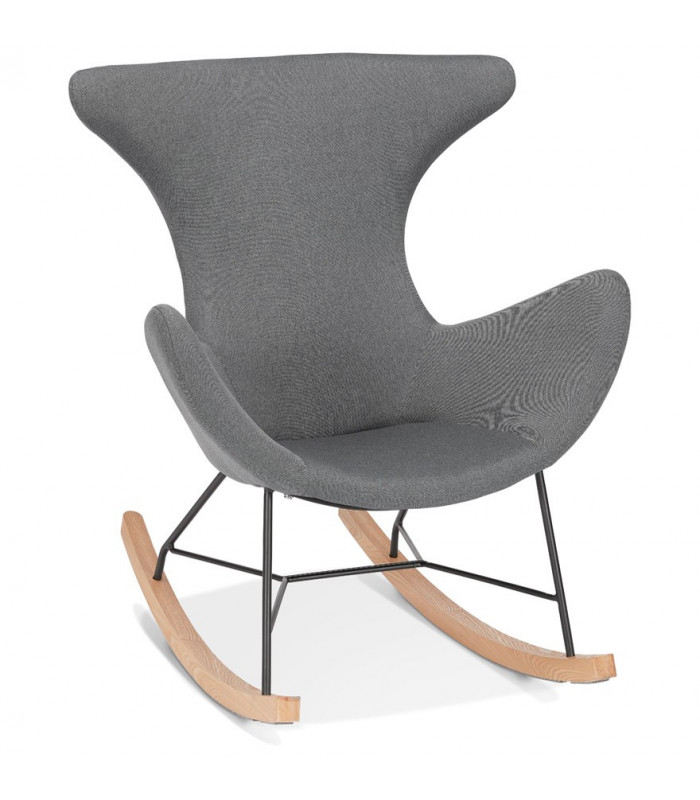 Fauteuil design gris foncé en tissu Elcot