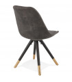 Chaise design gris foncé en tissu et bois Merrill