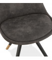 Chaise design gris foncé en tissu et bois Merrill