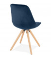 Chaise design bleu en tissu et bois Eton