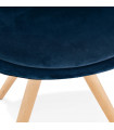 Chaise design bleu en tissu et bois Eton