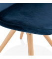 Chaise design bleu en tissu et bois Eton