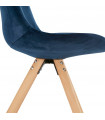 Chaise design bleu en tissu et bois Eton