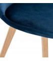 Chaise design bleu en tissu et bois Kolo
