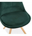 Chaise design vert en tissu et bois Eton