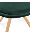 Chaise design vert en tissu et bois Eton