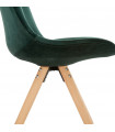 Chaise design vert en tissu et bois Eton