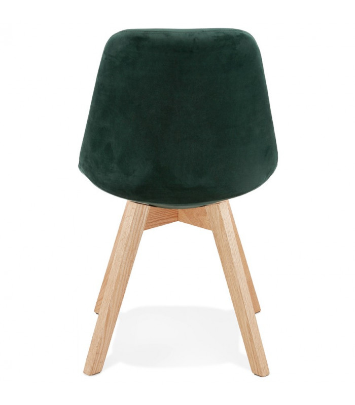 Chaise design vert en tissu et bois Kolo