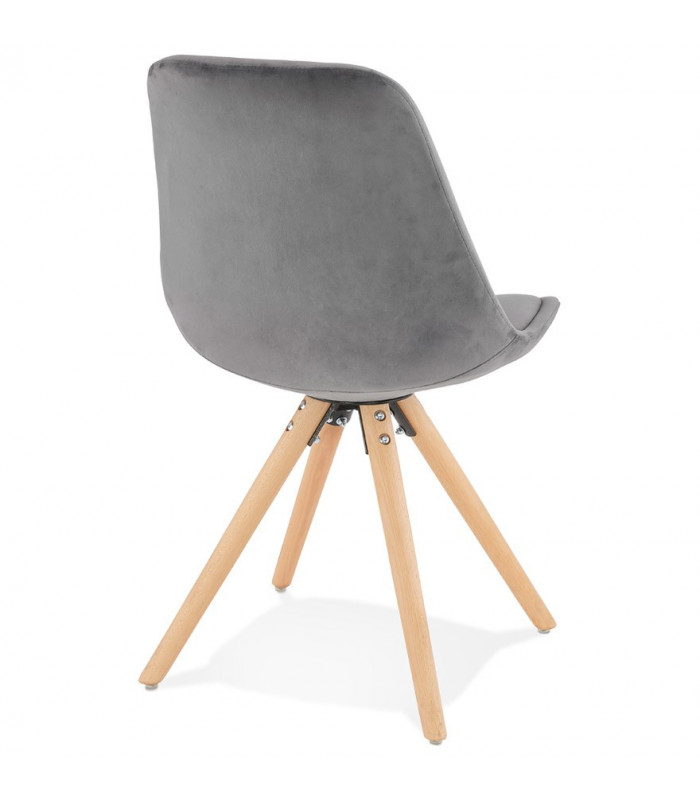 Chaise design gris en tissu et bois Eton