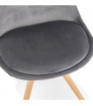 Chaise design gris en tissu et bois Eton