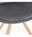 Chaise design gris en tissu et bois Eton