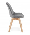 Chaise design gris en tissu et bois Kolo