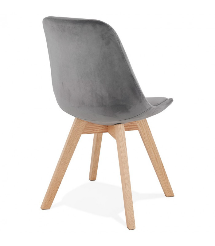 Chaise design gris en tissu et bois Kolo